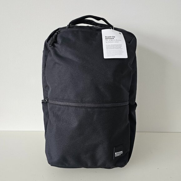 NWT LULULEMON BLK/GREU Black Green Double Zip Backpack OS - Picture 1 of 13